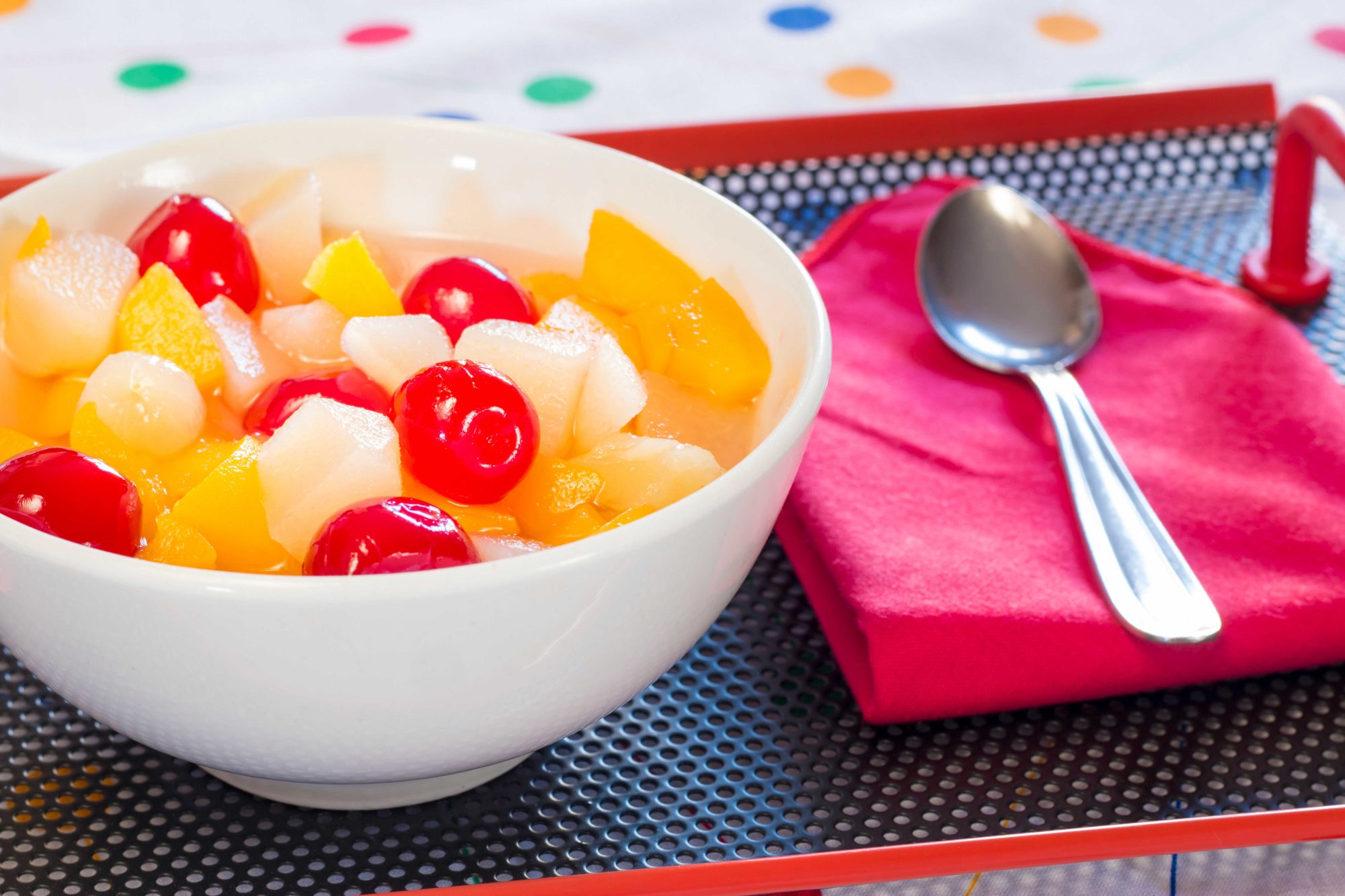 Cocktail de frutas en almíbar Un postre único