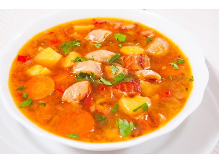 Deliciosa sopa con pota y rape
