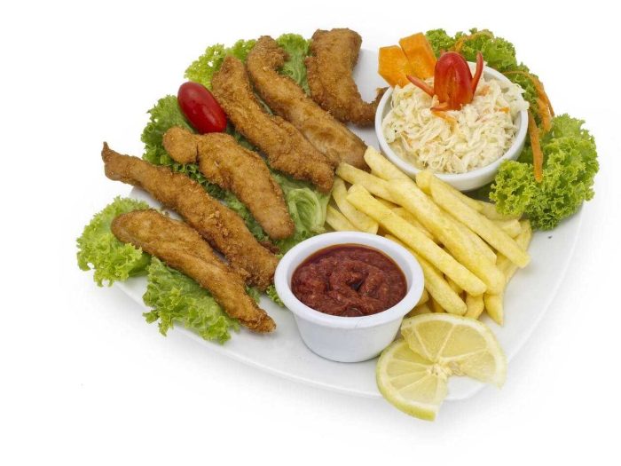 Finger de pavo con salsa agridulce