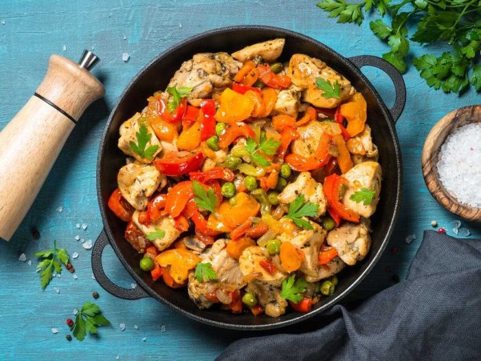 Receta de pollo salteado con verduras