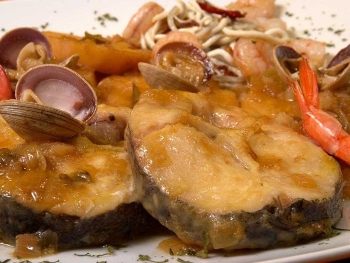 Rodajas de merluza a la sidra