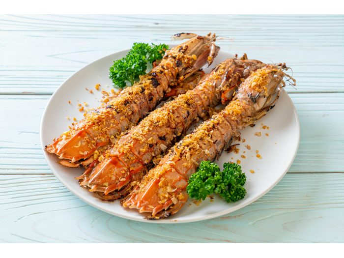 Galeras a la plancha con ajo