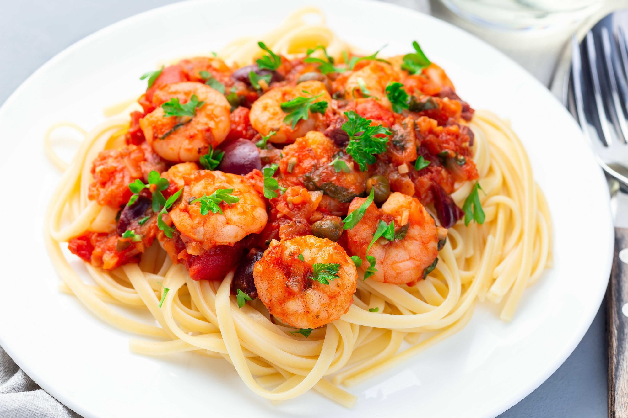 Pasta con gambas