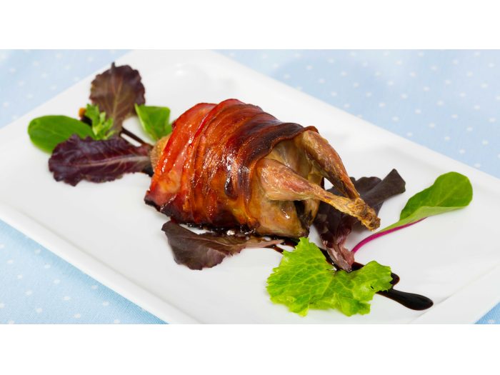 Codorniz al Horno con Bacon Artesano