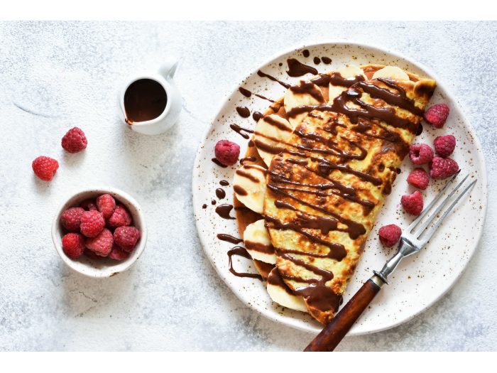 Receta de crepes de banana y chocolate